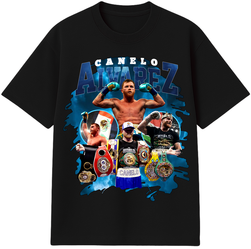 Camisa Canelo Álvarez preta algodão penteado