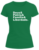 Camisa unisex Deus, Pátria, Familia, liberdade - Poliviscose verde brasil