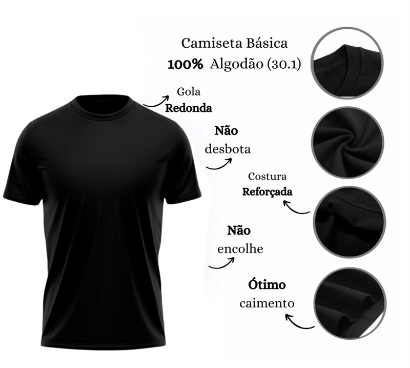 Camisa Alex Poatan/ CHAMA - algodão fio 30.1 penteado