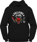 Moleton preto Hell Fire - Modelo canguru Flanelado com capuz