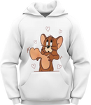 Moletom personalizado Tom & Jerry / Flanelado com capuz e bolso Canguru